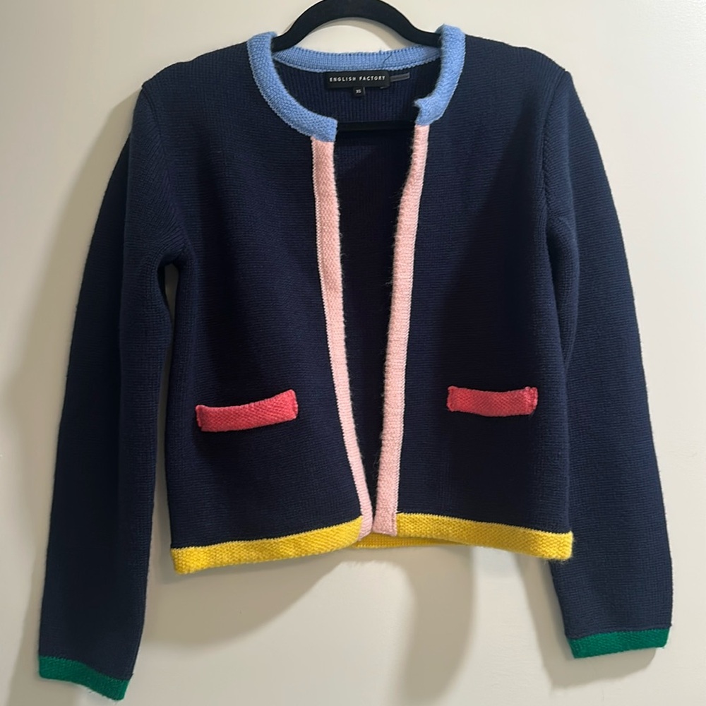 Brand new! English Factory Color Block Cardigan